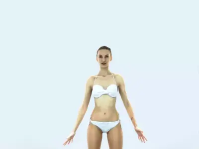Beauty C Beach Animated Rigged Sports Woman Low-poly 3D model