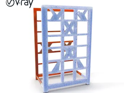 Rustic Metal Grid Stand Model Pack Low-poly 3D model