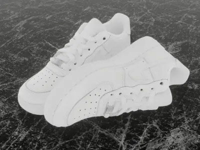 NIKE AIR FORCE 1 LOW WHITE 3D SHOES Low-poly 3D model