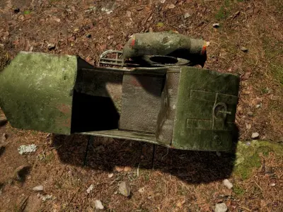 Post apocalypse motorcycle Low-poly 3D model