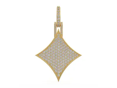 Model 1129 Playing Cards Diamonds Iced Out Pendant Large 40mm 3D print model