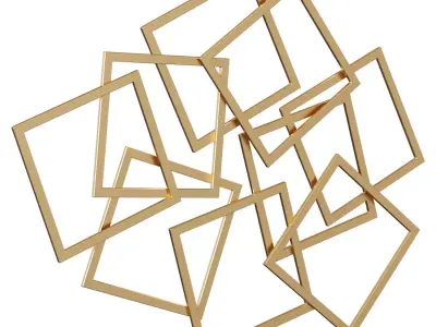 Wall panel Menta 113x94 gold 3D model