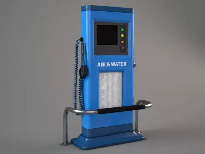 Air and Water Kiosk - Gas Station Type 3D model