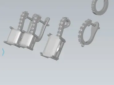 Earring clip pendant 3D print model