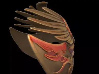 Regal Bird Inspired Mask 3D print model