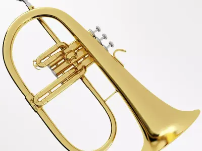 Flugelhorn brass instrument - brass instrument 3D model