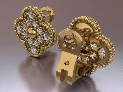 VC EARRING WITH THE STONES 3D PRINT  MODEL  3D print model