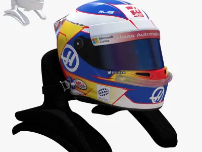 Grosjean helmet 2017 Low-poly 3D model