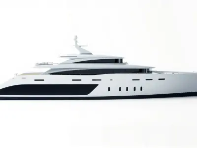 Luxurious Catamaran Superyacht model pack Low-poly 3D model