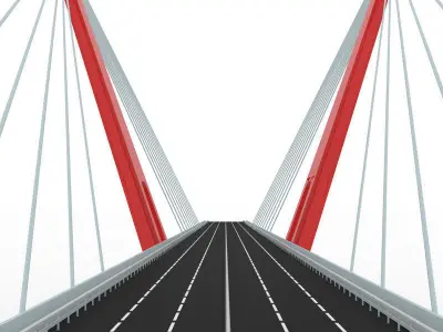 Third bridge Stylized low poly  Low-poly 3D model