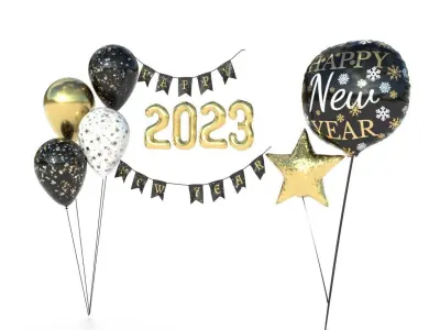 BALLOONS NEW YEAR 2023 3D model