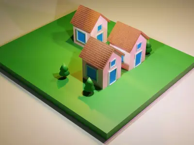 Miniature Housing Low-poly 3D model