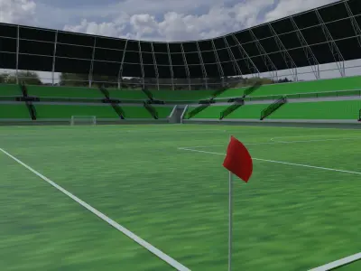 Football Stadium Low-poly 3D model 2