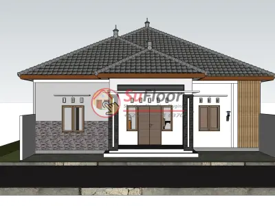 House 12x15m code 466- Sketchup 3D model 3D model 3D model