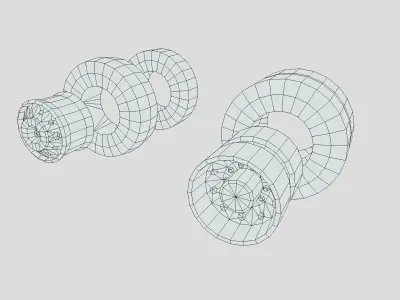 Wheels Gameready set of tires Low-poly 3D model