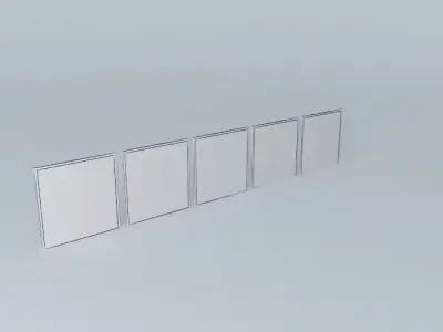 Paintings five squares Free 3D model