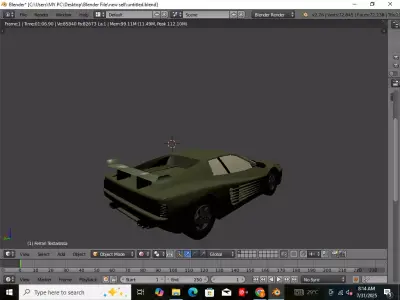 Ferrari Testarossa Low-poly 3D model