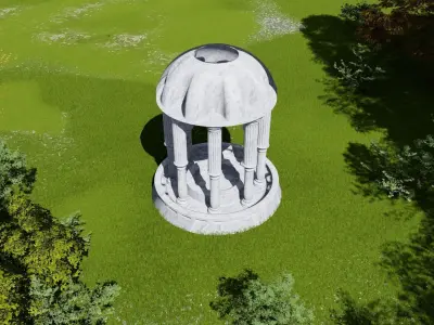 Outdoor Gazebo with Greek Columns 3D model