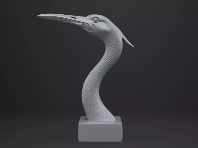 Crane Bust - Animal Figurine 3D print model