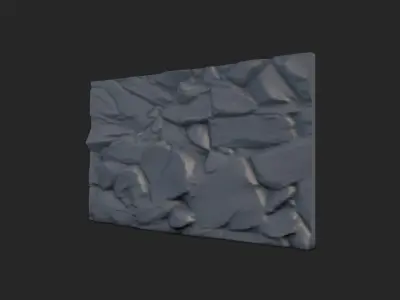 Kitbash Stone Wall Section Set 3D model