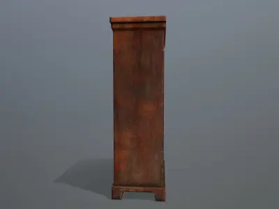 Cabinet 5 wooden wardrobe Low-poly 3D model
