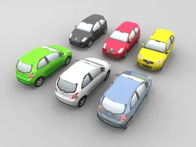 TOYOTA YARIS Low-poly 3D model by petomavar