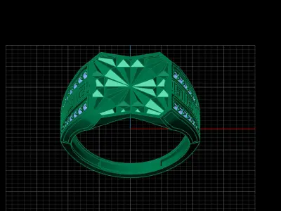 Print Ready STL 3DM  Gents Rings Diamond Men Ring  3D print model 171