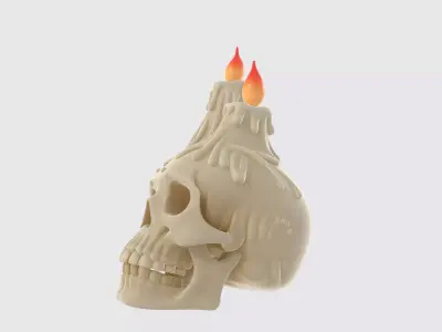 Gothic Skull Candle Holder Creepy Halloween Decor  3D print model