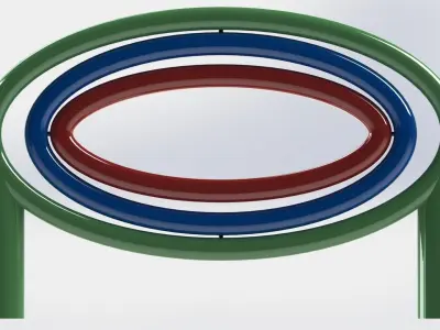 connector 4 ring Free 3D model