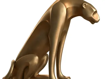 leopard sculpture 3D model purchase