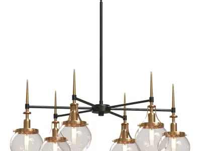 Loram 6 Light Dimmable Chandelier 3D model