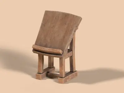 Stylized game-ready Easel - 2 versions Low-poly 3D model