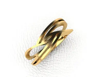 railring ring gold 3D print model