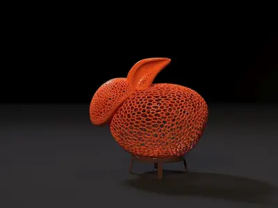 Rabbit on a stand 3D print model