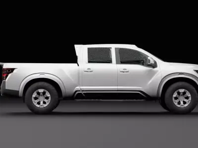 Nissan 4x4 Car Metallic Grey Light Low-poly 3D model