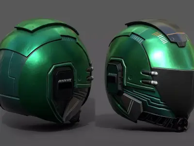 Helmet scifi space machine cyborg robot armor develop  3D model