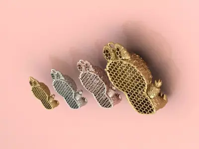 Labubu Pendant Jewelry model - 4-in-1 pack - for Him and Her 3D print model