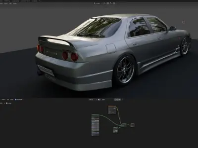 Nissan Skyline Hr 33 4door Blender 3D model
