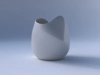 Bowl compressed and twisted smooth 3D print model