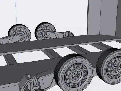 Air Bagged Vehicle Trailer with accessories diorama race car 3D print model