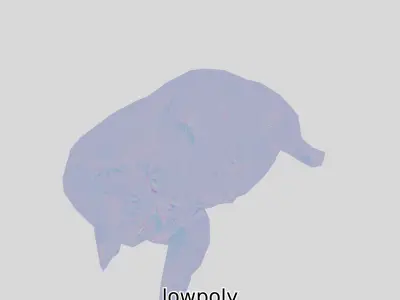 Realistic Fluffy Cat 3D Model with PBR Textures Low-poly 3D model