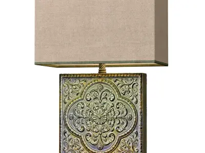 Green Copper Oriental Arabic Nightstand buffet Table Lamp 3D model