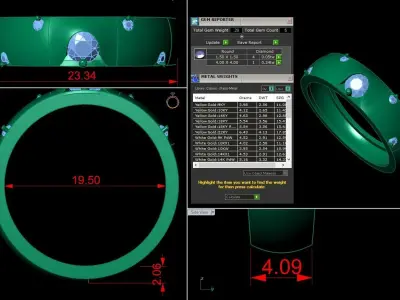 Diamond Jewelry Ring 3D print model