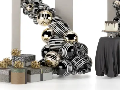 decorative birthday set 01 3D model