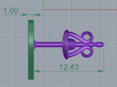 HEART Stud Earrings LOVE GIFT For Valentines Day 3D print model