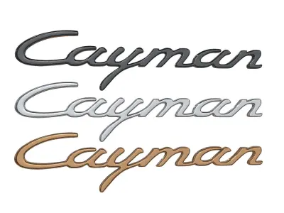 cayman Porsche emblem nameplate 3D print model