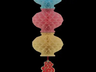 Chinese red honeycomb lantern  3D model