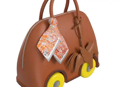 Hermes Mini Bolide Bag On Wheels Brown Low-poly 3D model