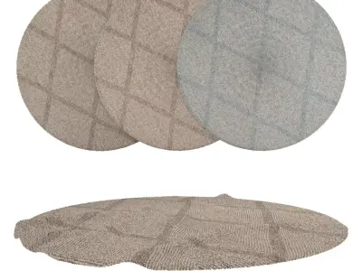 Round Rug Set 236 3D model
