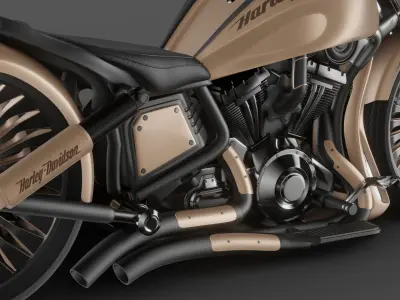 Harley Davidson Bike Low-poly 3D model